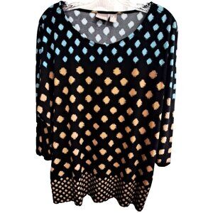 Chico's Women's XL Multicolor Geometric Print Kimono Sleeve Tunic